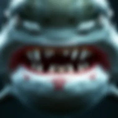 The Evolutionary Design of Shark Predation A close-up of a shark's jaws revealing teeth designed for hunting