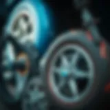 Close-up of cruiser wheels showcasing different materials