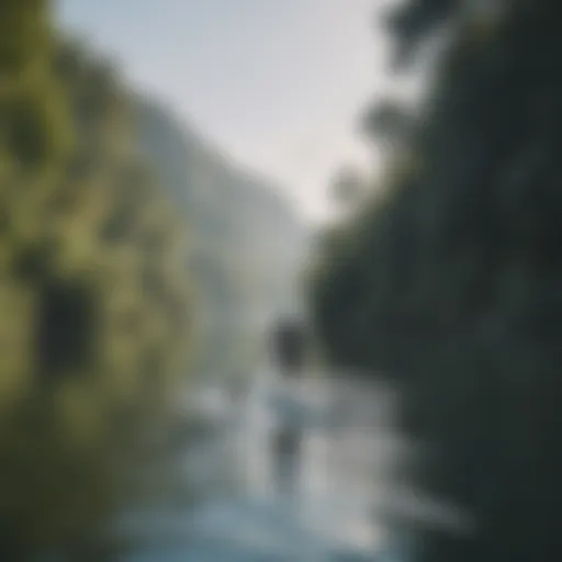 A beginner paddling on calm waters