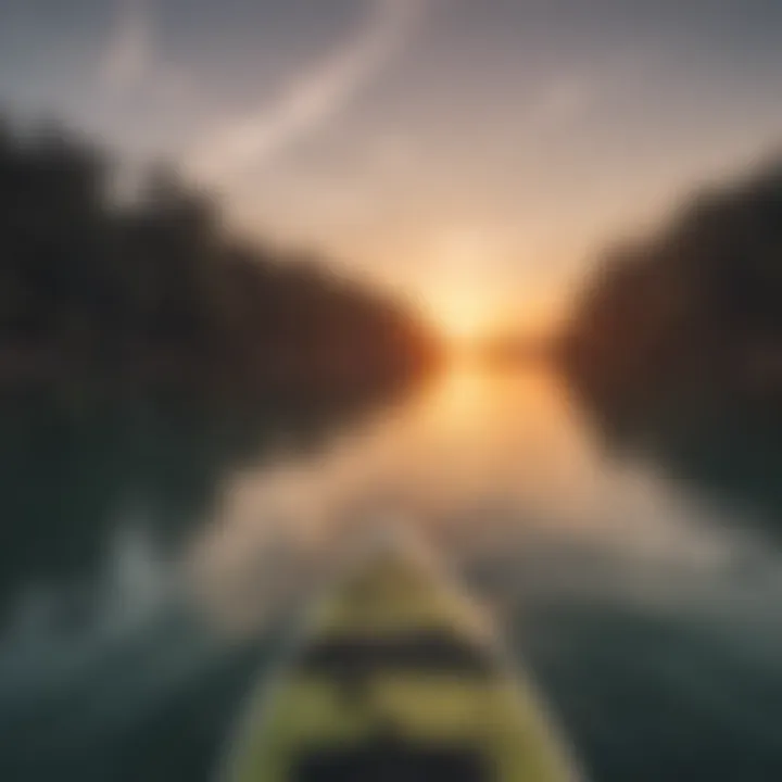 A serene sunset view while paddleboarding