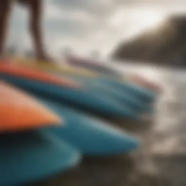 Visual representation of surfers choosing fins based on different surf conditions