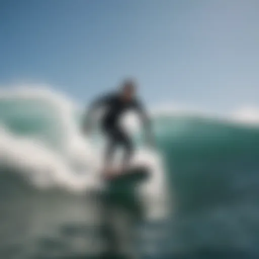 A bodyboarder riding a wave with finesse.