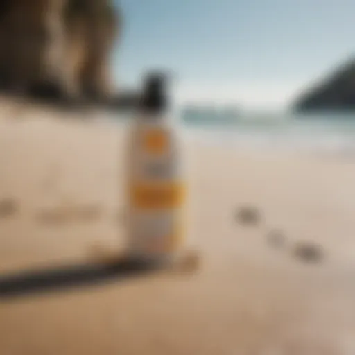 Sunscreen application on a beach