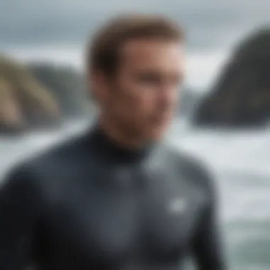 Close-up of high-quality wetsuit material showcasing flexibility and durability