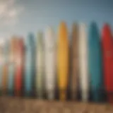 Visual representation of different surfboard sizes