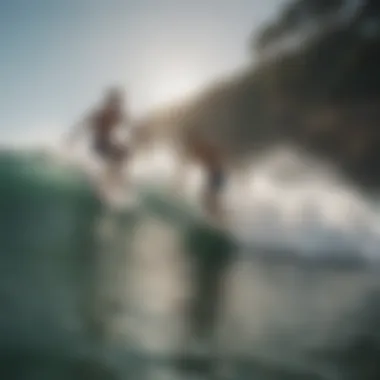 A group of surfers celebrating a successful day