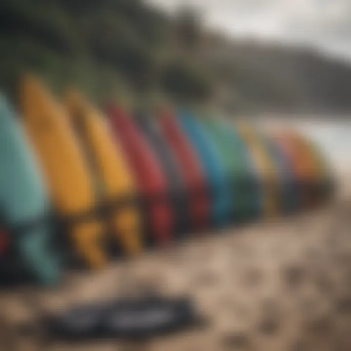 Different sizes of surfboard bags