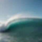 Dynamic surf conditions at a popular beach