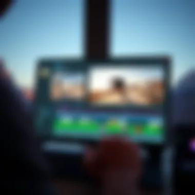 Editing Software in Action Editing software interface with skate footage