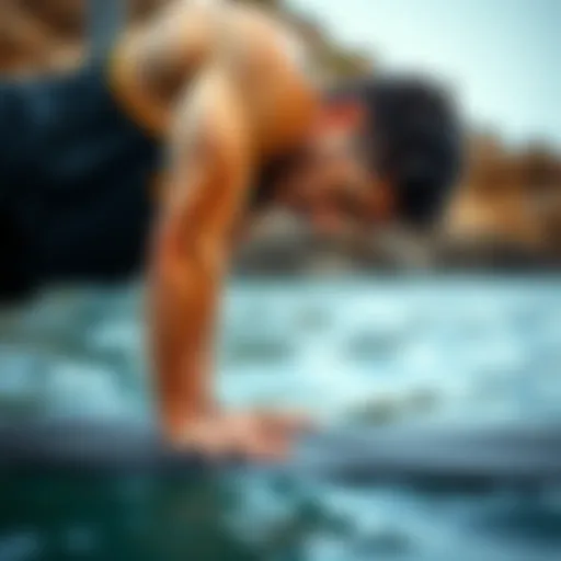 A person stretching to relieve muscle cramps