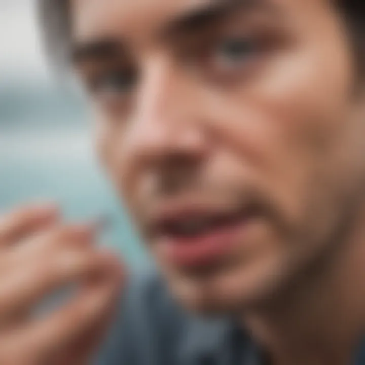 A healthcare professional examining a blister on a finger