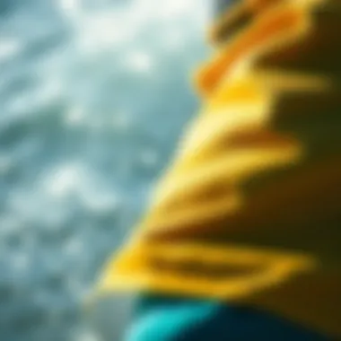 Close-up of high-tech fabric used in surf board shorts