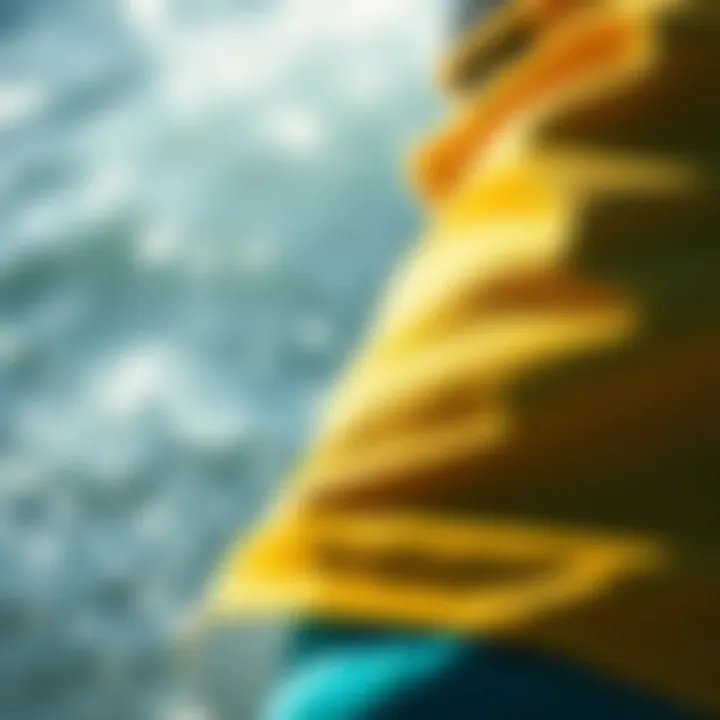 Close-up of high-tech fabric used in surf board shorts