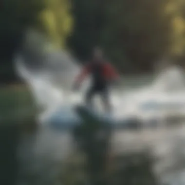 Diverse individuals showcasing their unique watersport skills on the water.