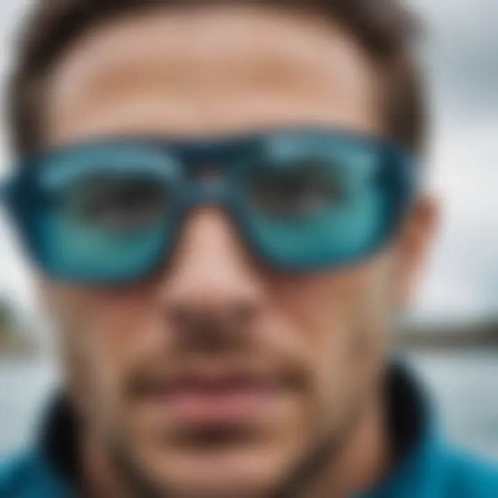 Oakley Split Shot Blue in an aquatic environment, highlighting its usage in watersports.