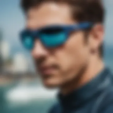 Detailed look at the performance features of Oakley Split Shot Blue, emphasizing technology.