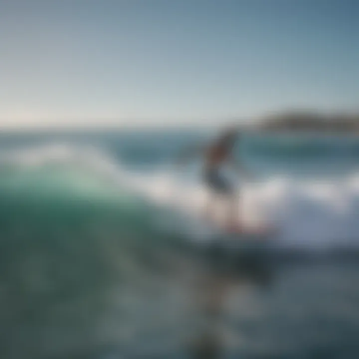 Surfers practicing balance on their boards