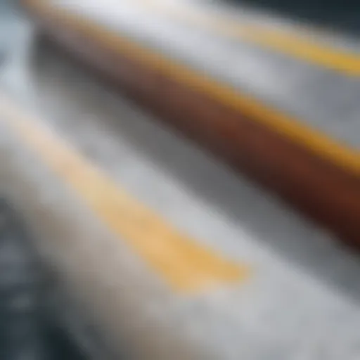 A close-up view of a Bic board showcasing its aerodynamic design and surface texture.