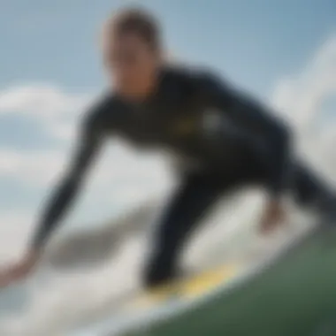 The Billabong Spring Fever wetsuit in action, worn by a surfer riding a wave.