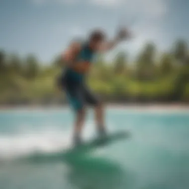 Kiteboarders skillfully navigating the turquoise waves of Cabarete, epitomizing the thrill of water sports.