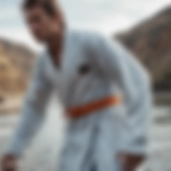 Close-up of dry robe material showcasing its waterproof features