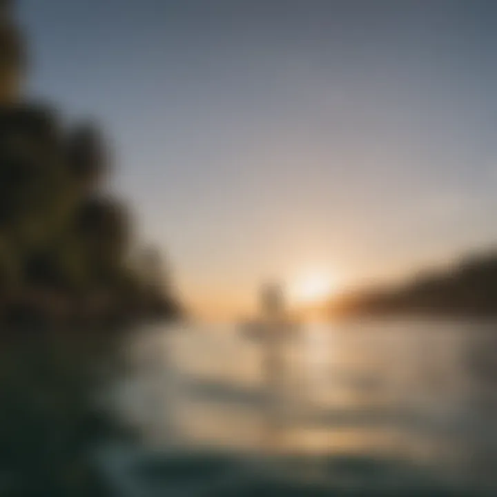 Paddleboarding at sunset in La Point Santa Teresa