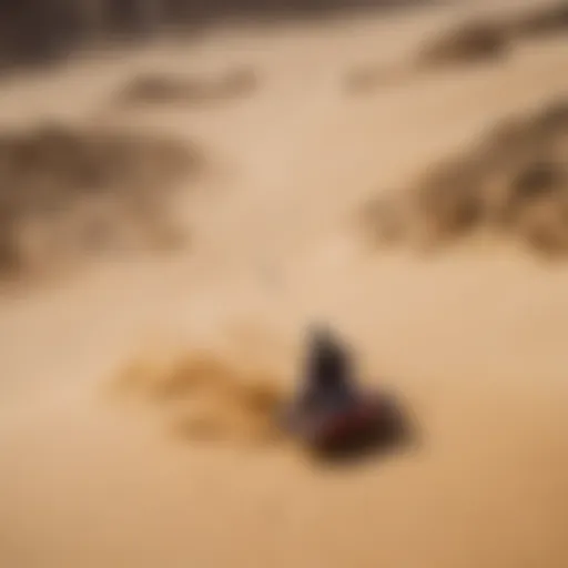 A land board gliding over sandy terrain