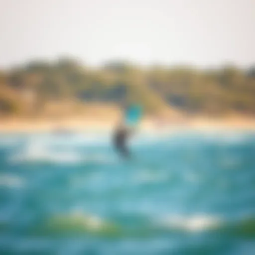 Perfect Kitesurfing Environment A serene beach scene ideal for kitesurfing