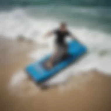 A sleek motorized boogie board gliding over the ocean waves