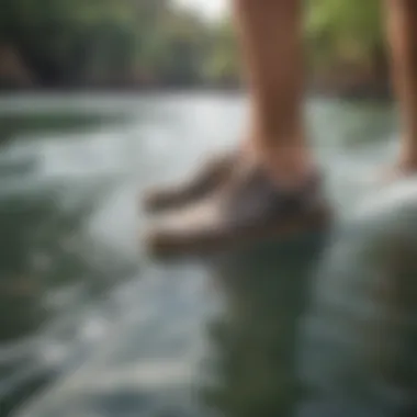 Olukai Nohea Lole shoes displayed in a natural aquatic setting