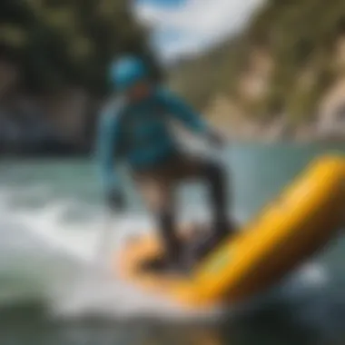 Watersports enthusiast wearing Patagonia Retro X Natural gear