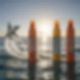 Illustration of different shark repellent products