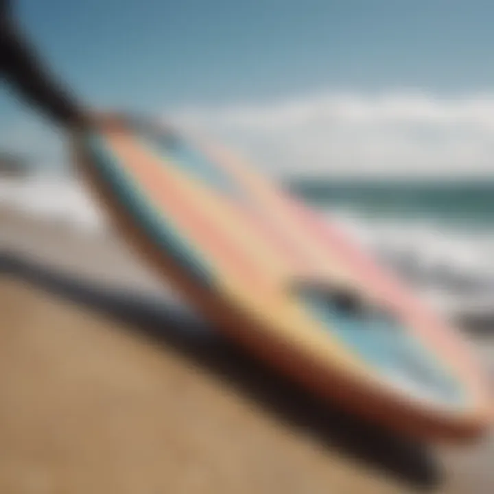 Surfboard cover in use at a beach