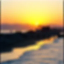 Panoramic view of Ventura beach at sunset