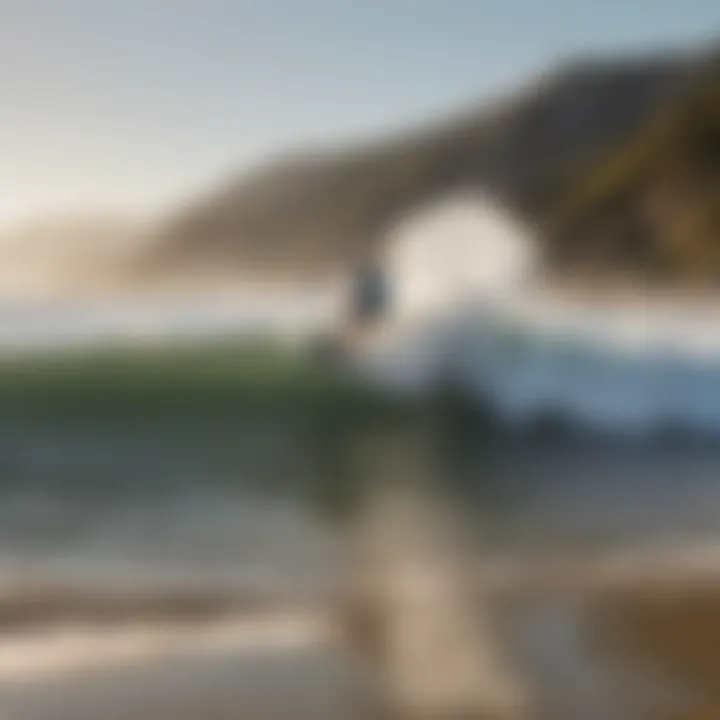 A vibrant Malibu beach setting with surfers in action