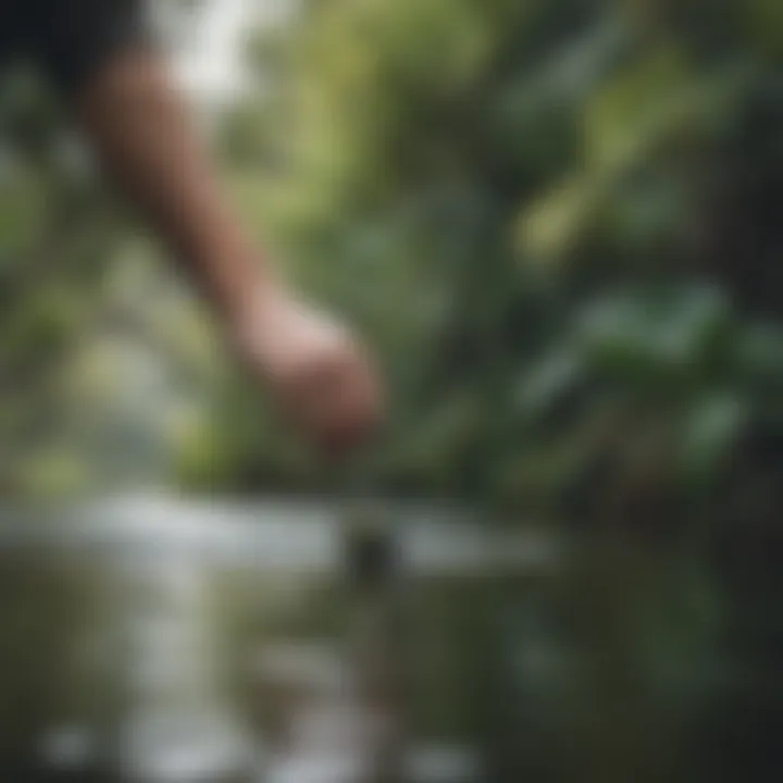 Close-up of nature showcasing flora around a billabong