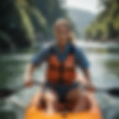 Individual wearing the Billabong Sunday Shirt while kayaking