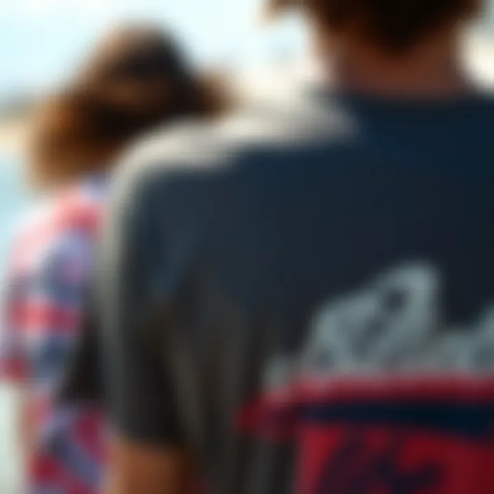 Intricate Designs of Billabong T-shirts Close-up of the intricate designs and materials used in Billabong T-shirts.