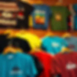 A vibrant array of Billabong T-shirts displayed in a stylish arrangement.