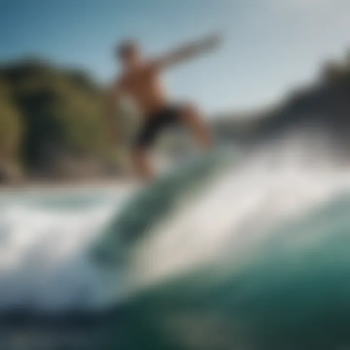 A user enjoying the thrill of surfing on a flying surfboard