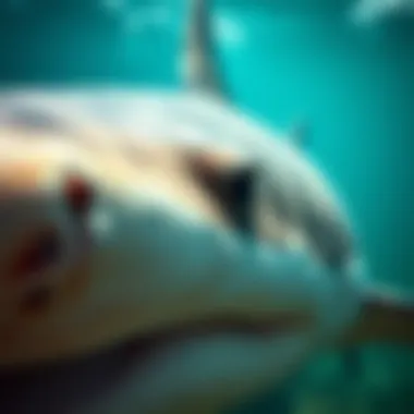 Close-up of a shark's intricate skin texture and patterns