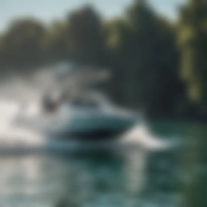 A serene watersport scene featuring lift foils in action.