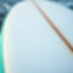 A close-up view of a foam top surfboard showcasing its unique texture and design