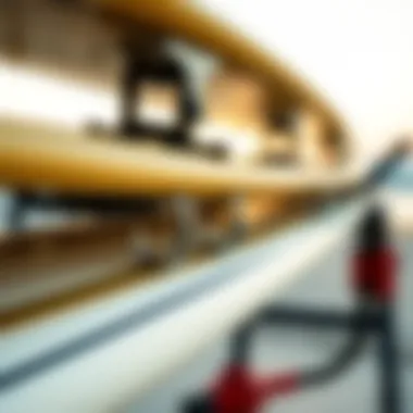 Proper Installation of Surfboard Hooks Illustration of surfboard hooks installed on a surfboard rack