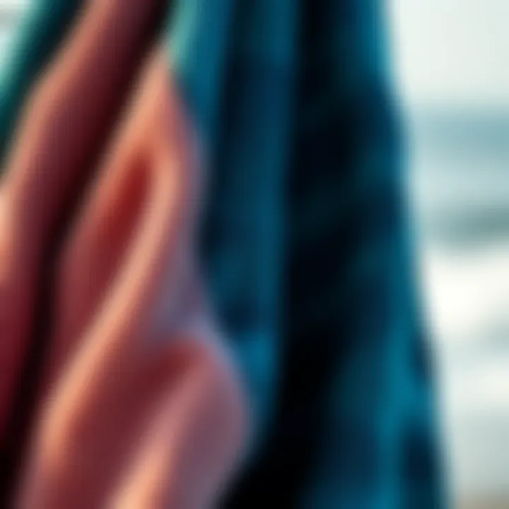 Textured Material of Surfing Robes Close-up view of a textured surfing robe showcasing its unique material