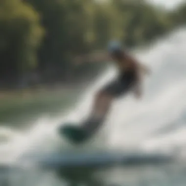 Exciting wakeboarders performing tricks on the water