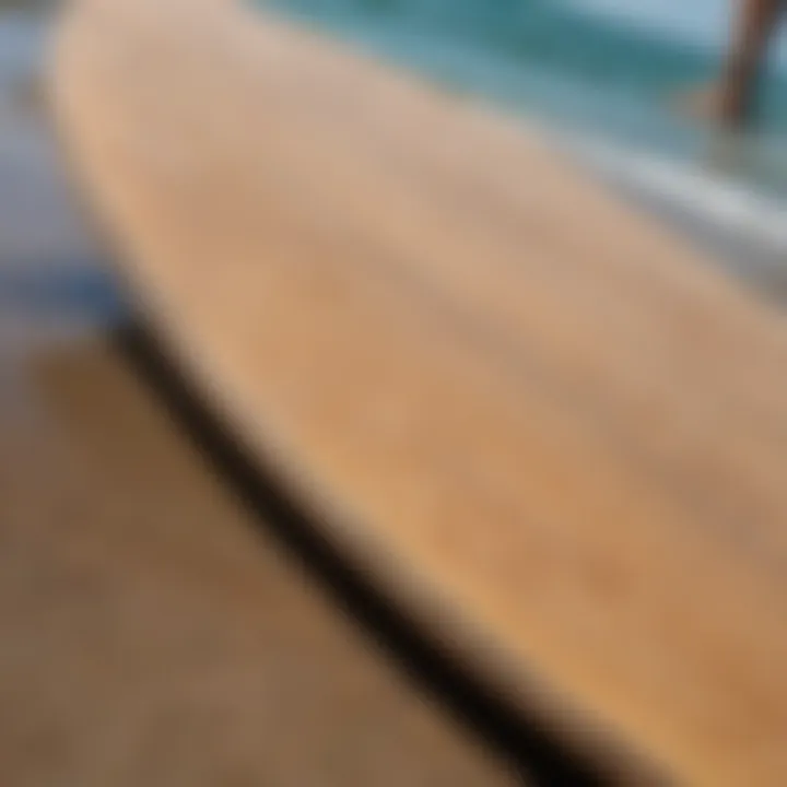 Close-up of skimboard materials highlighting quality and durability