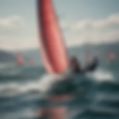 Athletes navigating challenges in a sailing race