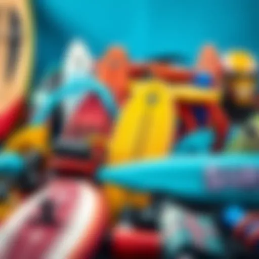 A vibrant collection of surfing toys showcasing various designs and colors
