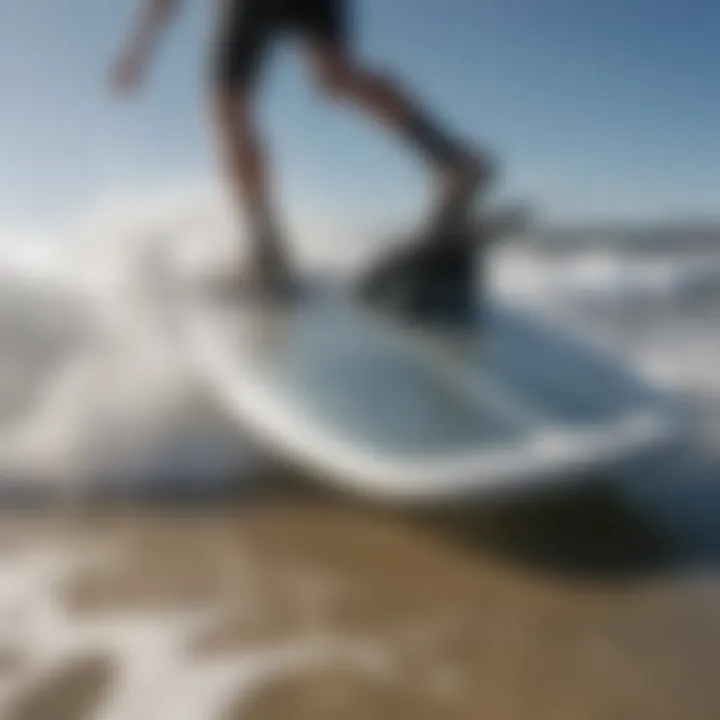 Close-up of a well-maintained used jet surfboard showcasing its features.